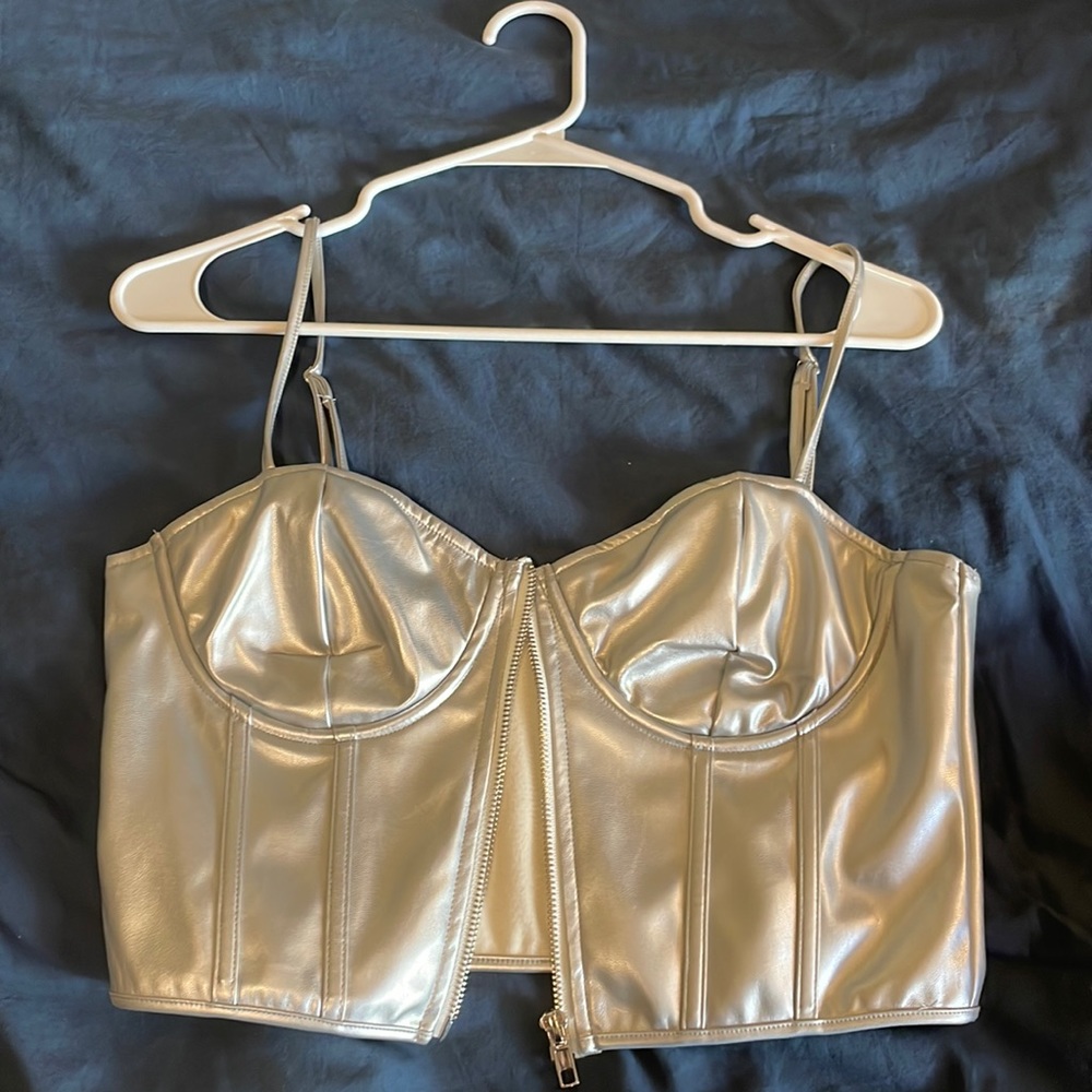 Silver Corset top